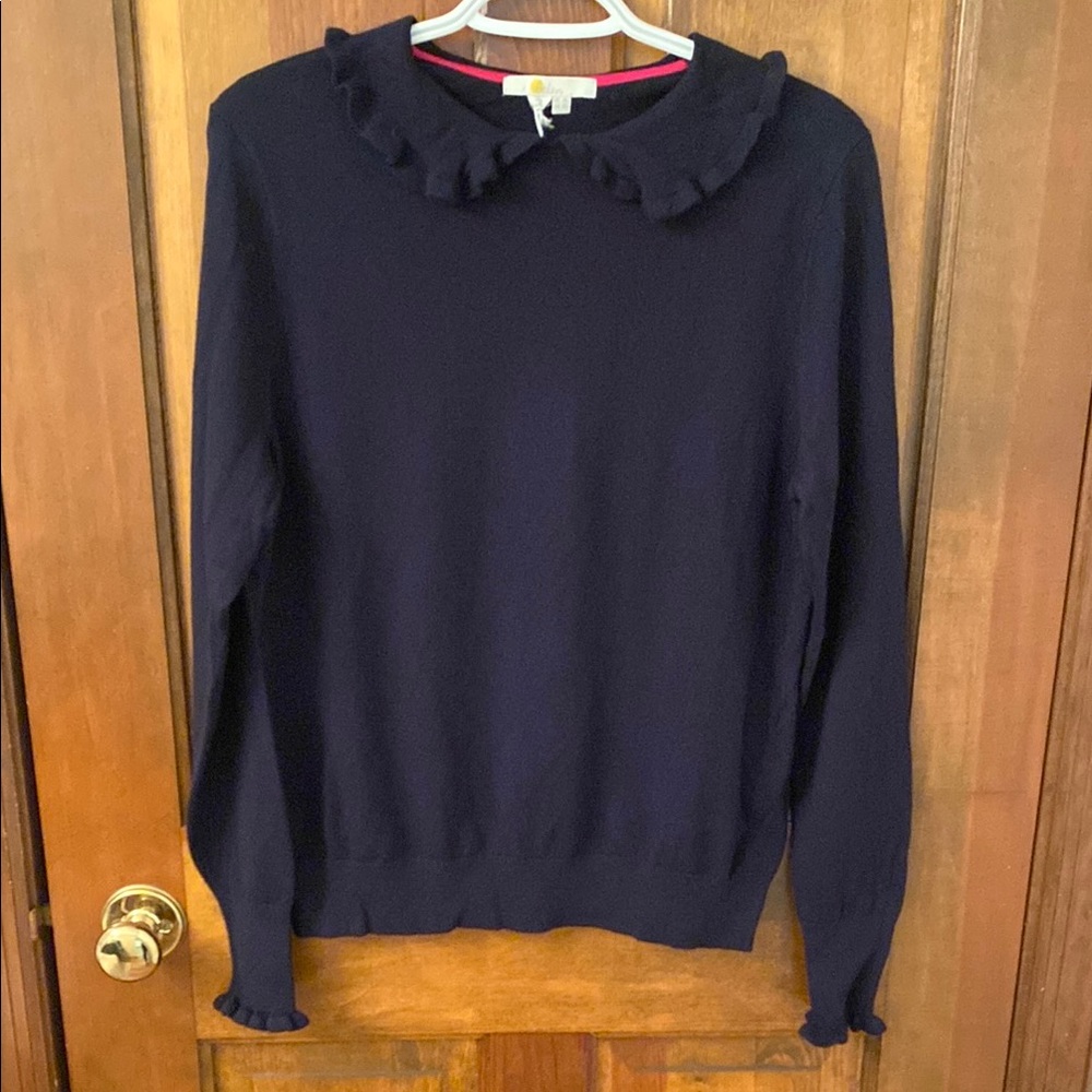 Boden sweater ruffle collar